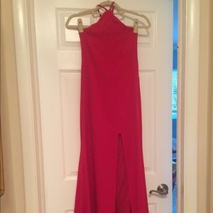 Custom Made Red Halter Prom Dress